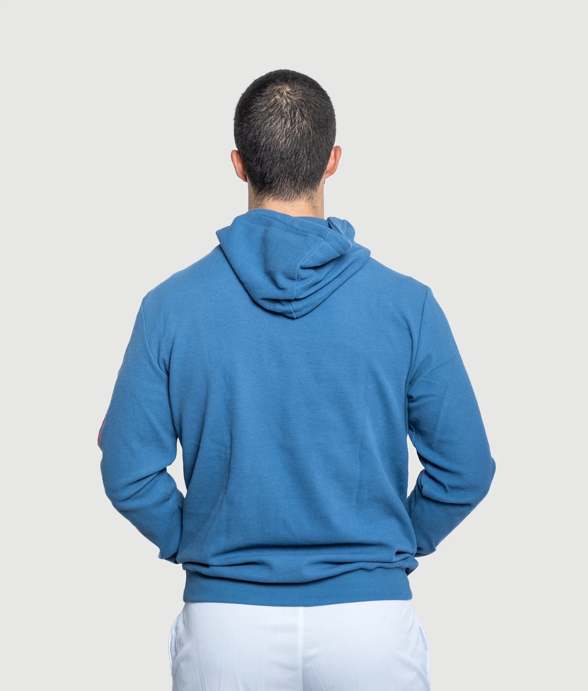 824 Hoodie - Sky Blue/Red