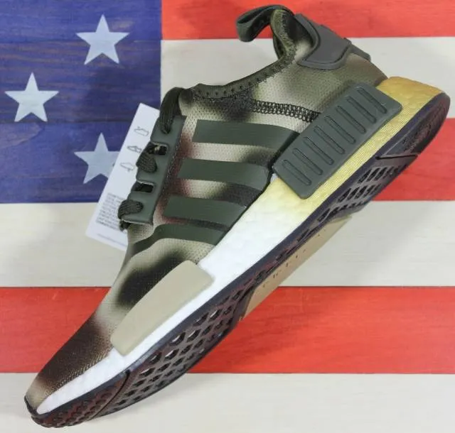 Adidas nmd r1 star wars princess leia women's running camo green brown [fw2280]