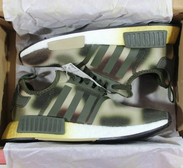 Adidas nmd r1 star wars princess leia women's running camo green brown [fw2280]