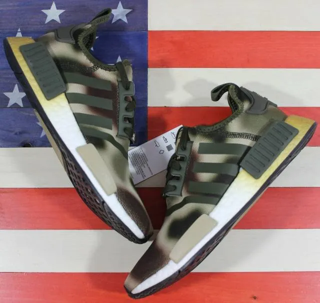 Adidas nmd r1 star wars princess leia women's running camo green brown [fw2280]