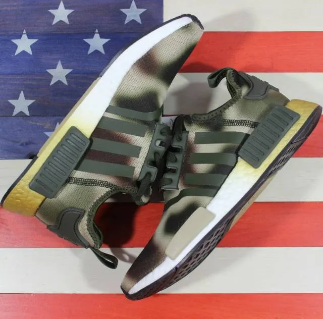 Adidas nmd r1 star wars princess leia women's running camo green brown [fw2280]