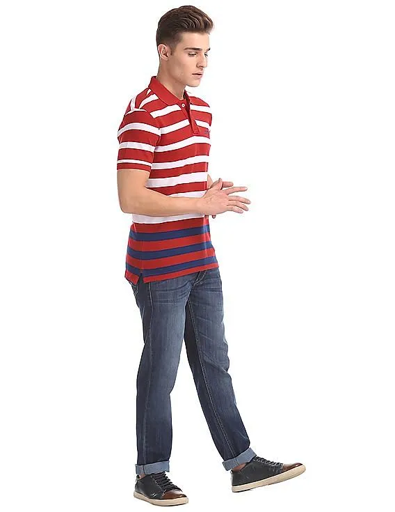 Aeropostale Striped Short Sleeve Polo Shirt