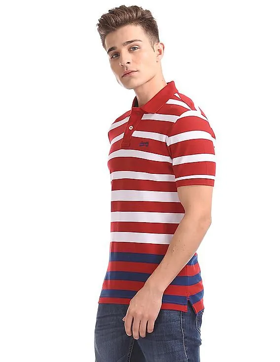 Aeropostale Striped Short Sleeve Polo Shirt