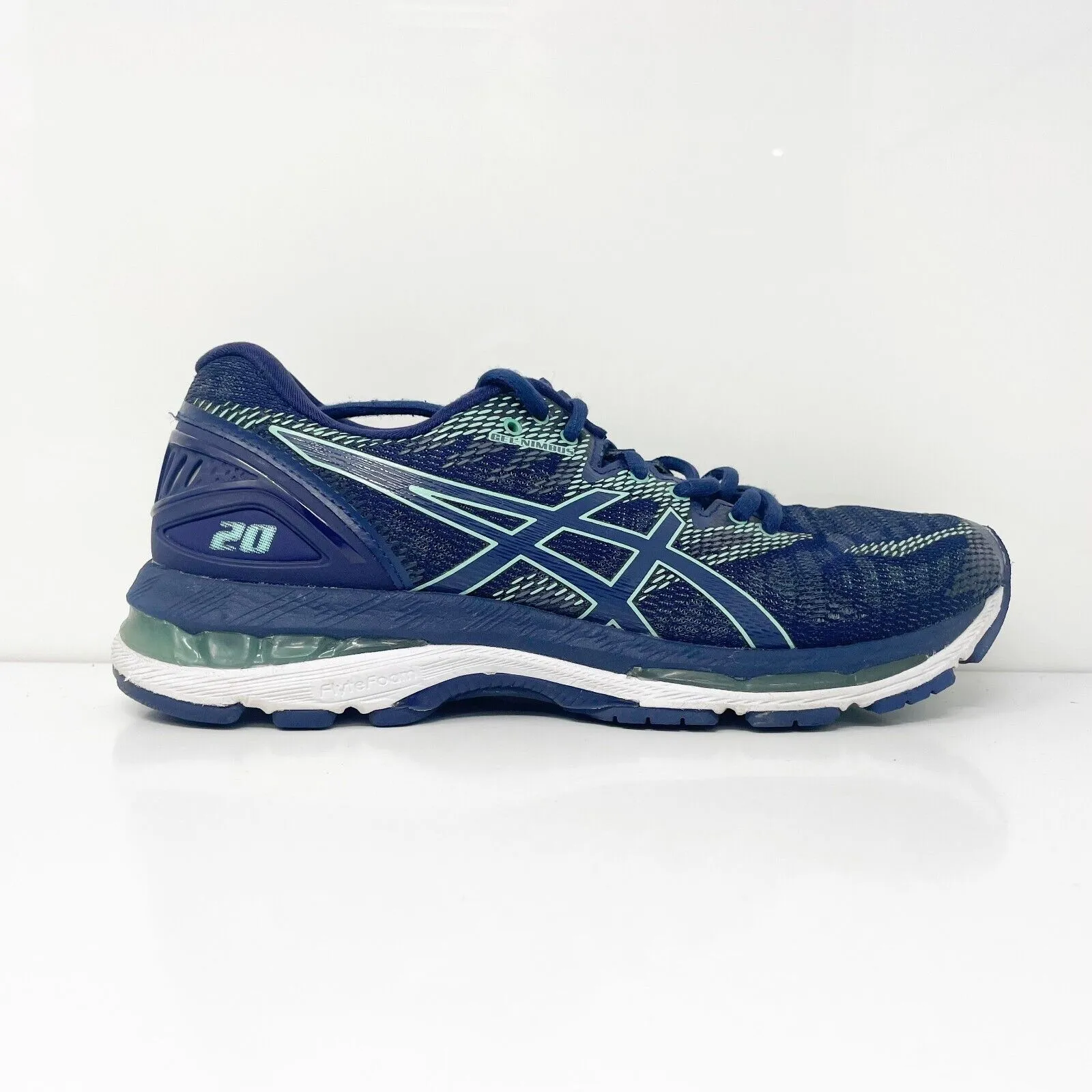 Asics Womens Gel Nimbus 20 T851N Blue Running Shoes Sneakers Size 8.5 D