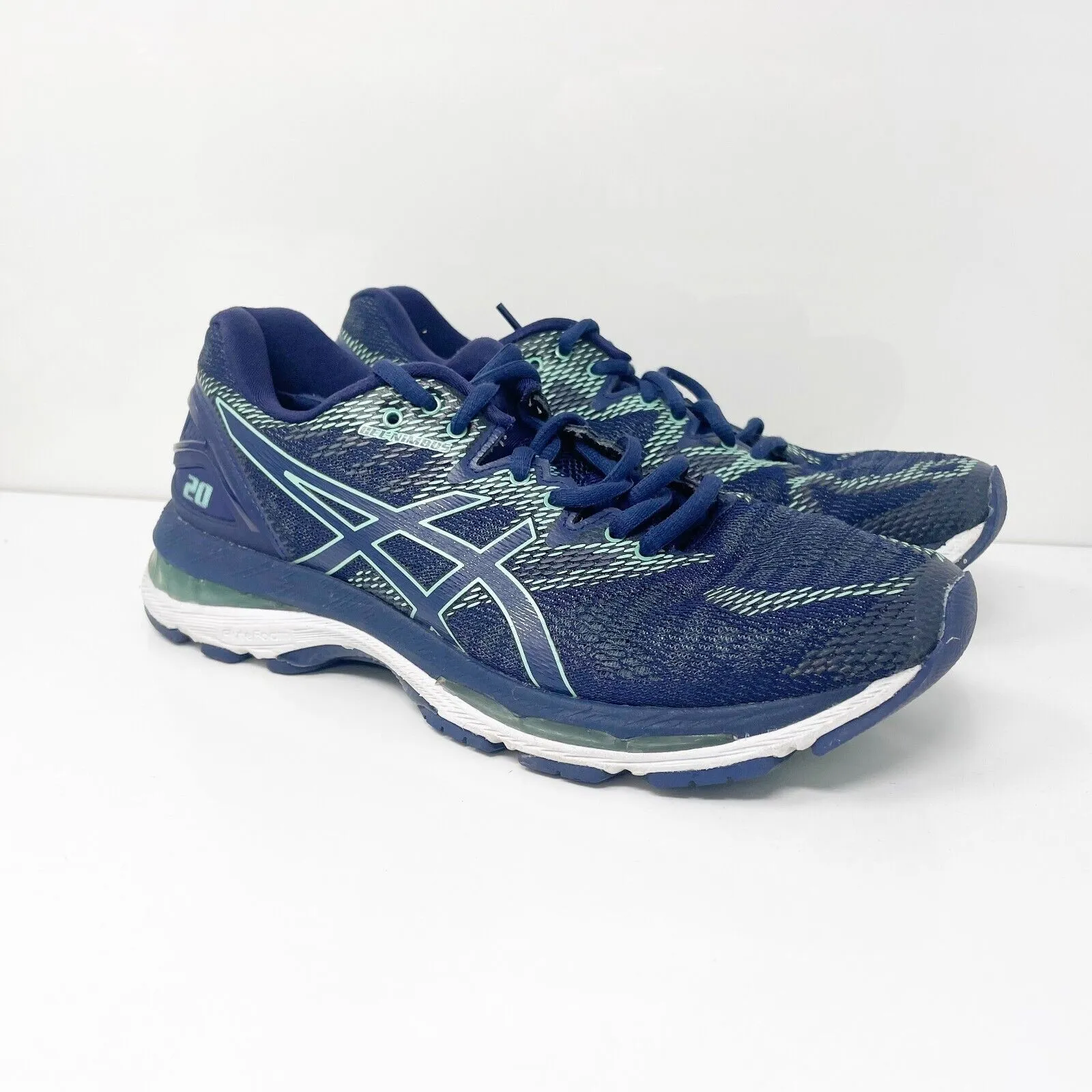 Asics Womens Gel Nimbus 20 T851N Blue Running Shoes Sneakers Size 8.5 D