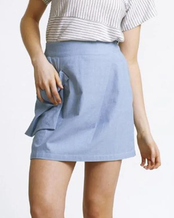 Beacon Skirt - Blue Chambray