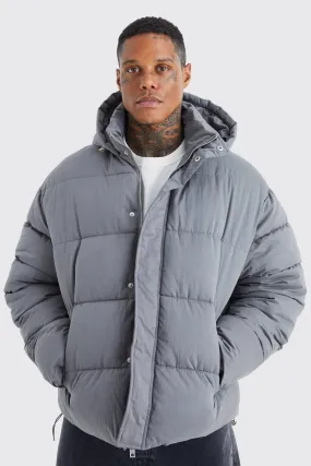 Boxy Crinkle Nylon Puffer