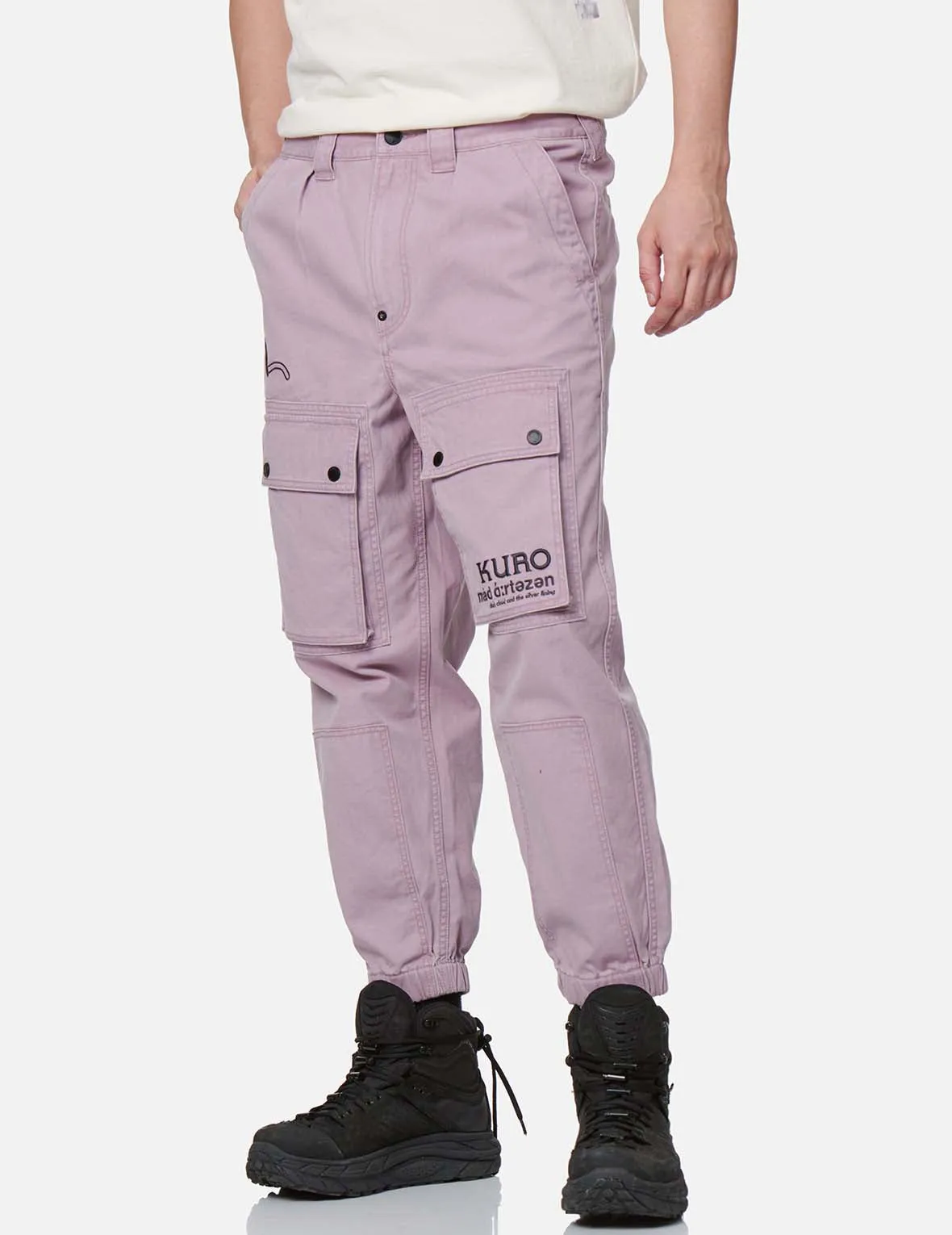 Brocade-pattern Embroidery Cargo Jogger Pants