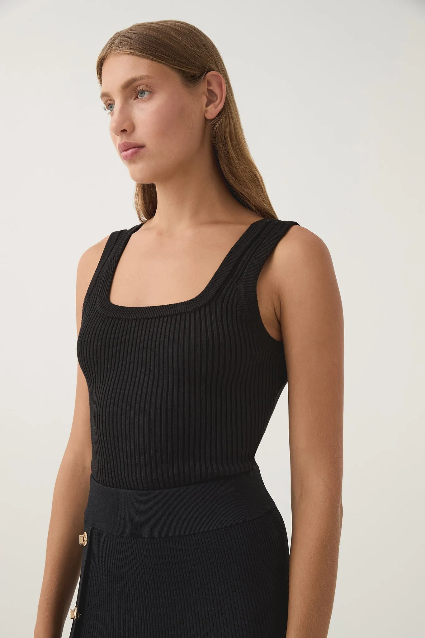 Bronte Scoop Neck Rib Tank