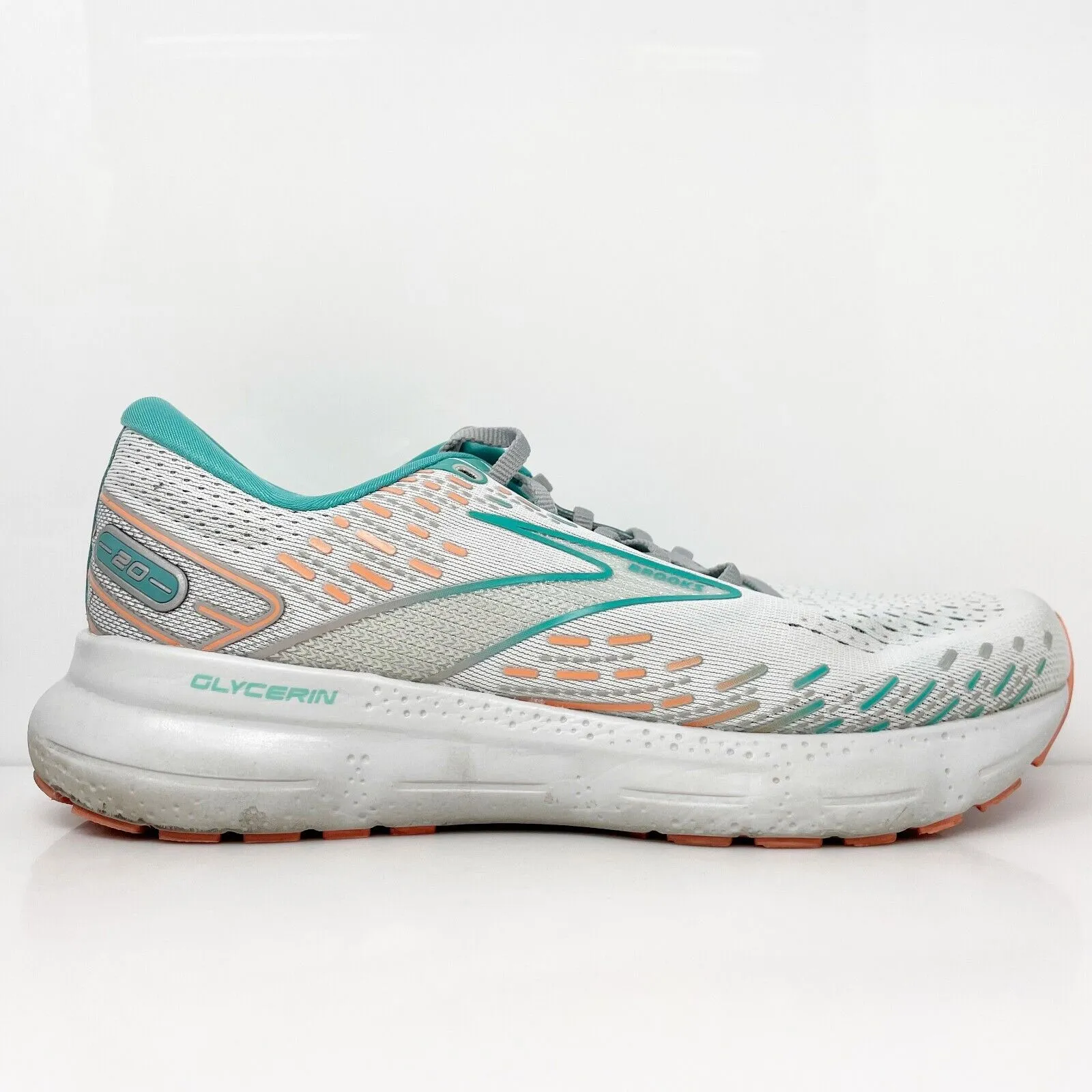 Brooks Womens Glycerin 20 1203691D061 Gray Running Shoes Sneakers Size 9.5 D