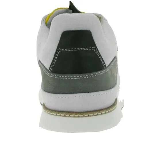 BULLBOXER sneakers da uomo con memory foam scarpe basse in vera pelle con plantare estraibile 032P2135 grigio, bianco