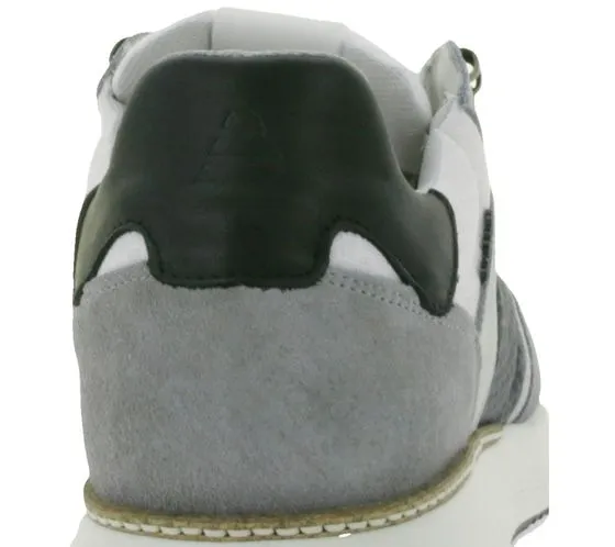 BULLBOXER sneakers da uomo con memory foam scarpe basse in vera pelle con plantare estraibile 032P2135 grigio, bianco