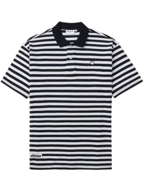 CHOCOOLATE striped cotton polo shirt - Black