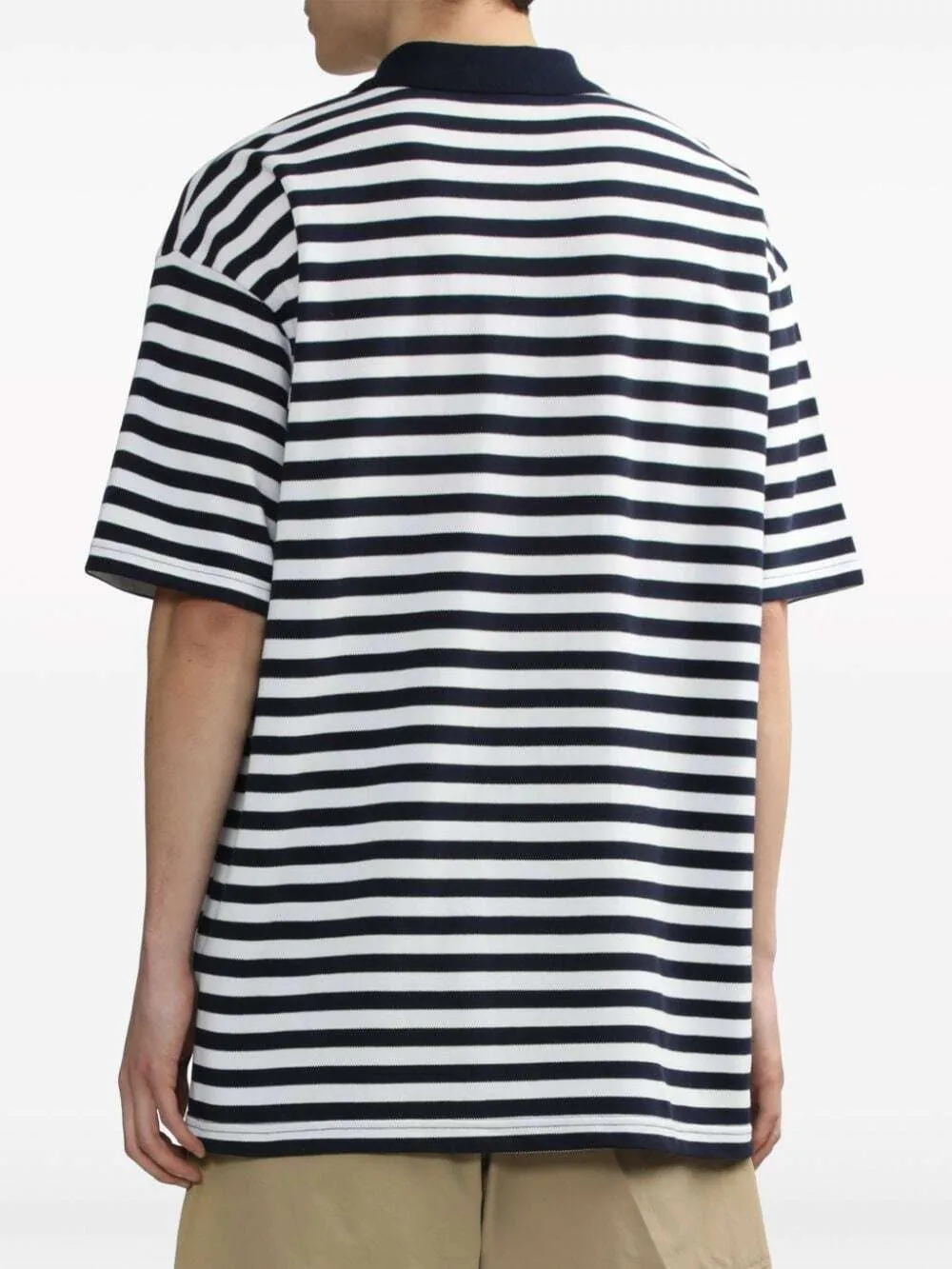 CHOCOOLATE striped cotton polo shirt - Black