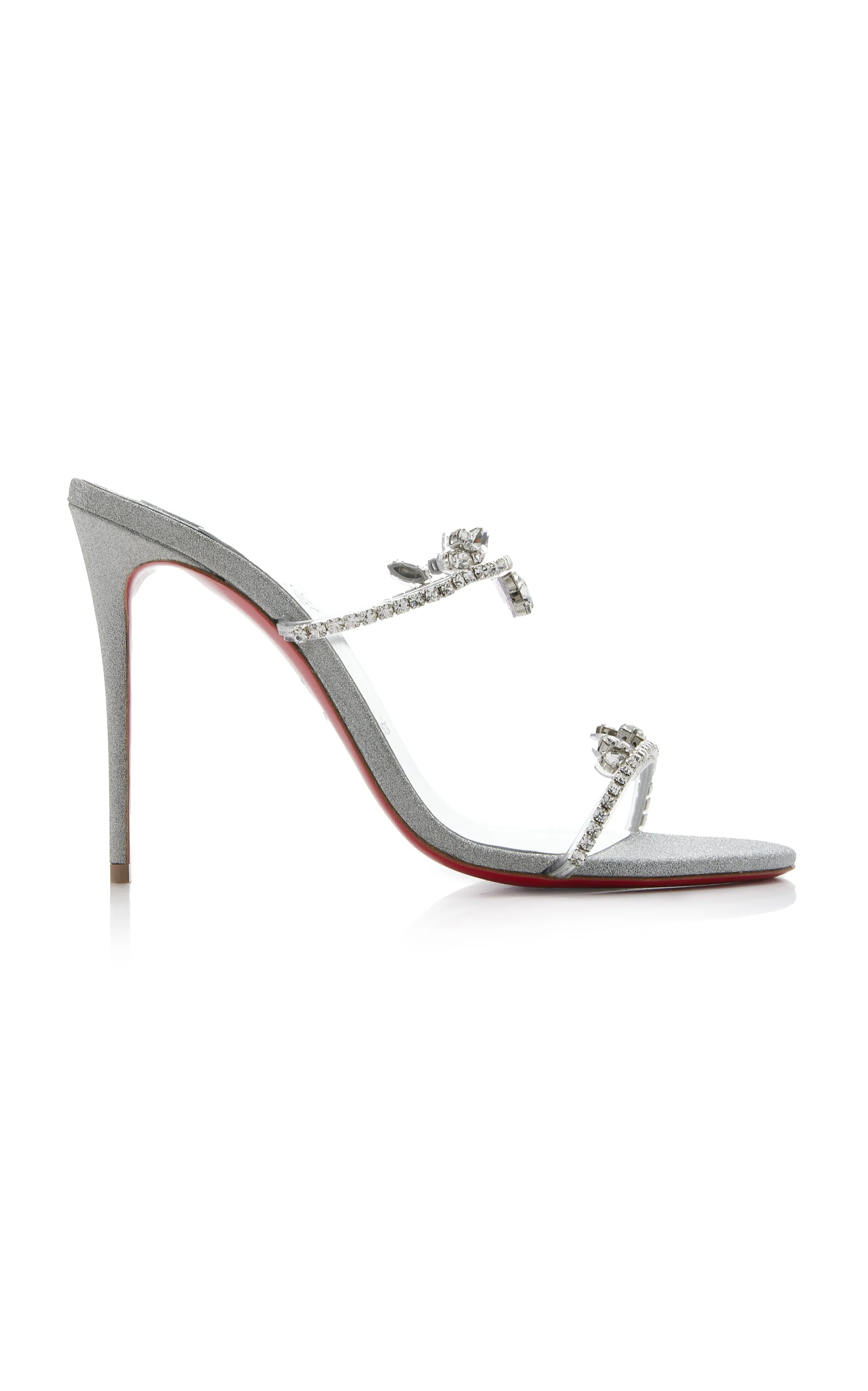 Christian Louboutin Just Queen 100mm Crystal-Embellished Leather PVC Sandals