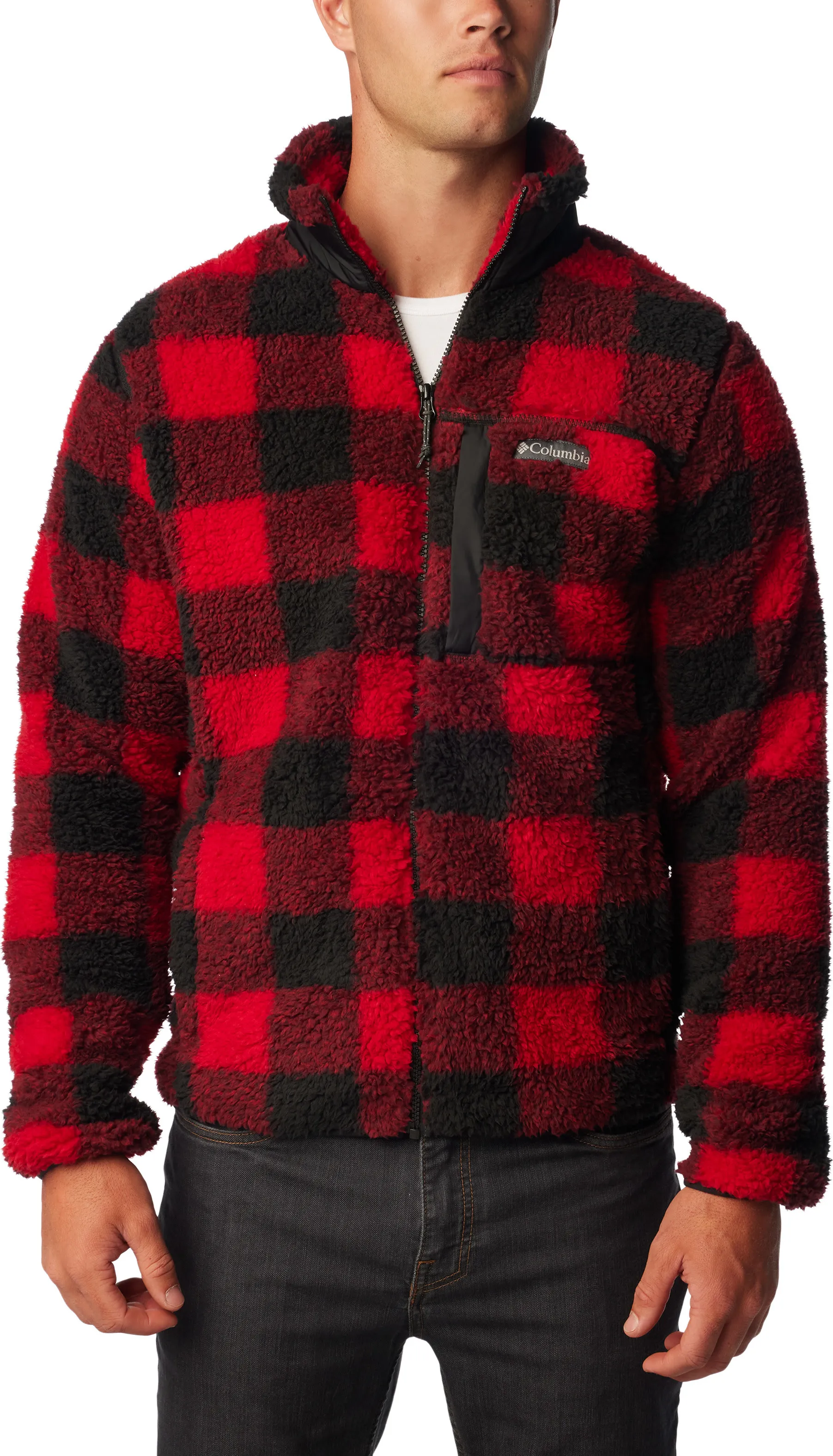 Columbia Men's Winter Pass Print Fleece Full Zip Mountain Red Check Print | Buy Columbia Men's Winter Pass Print Fleec