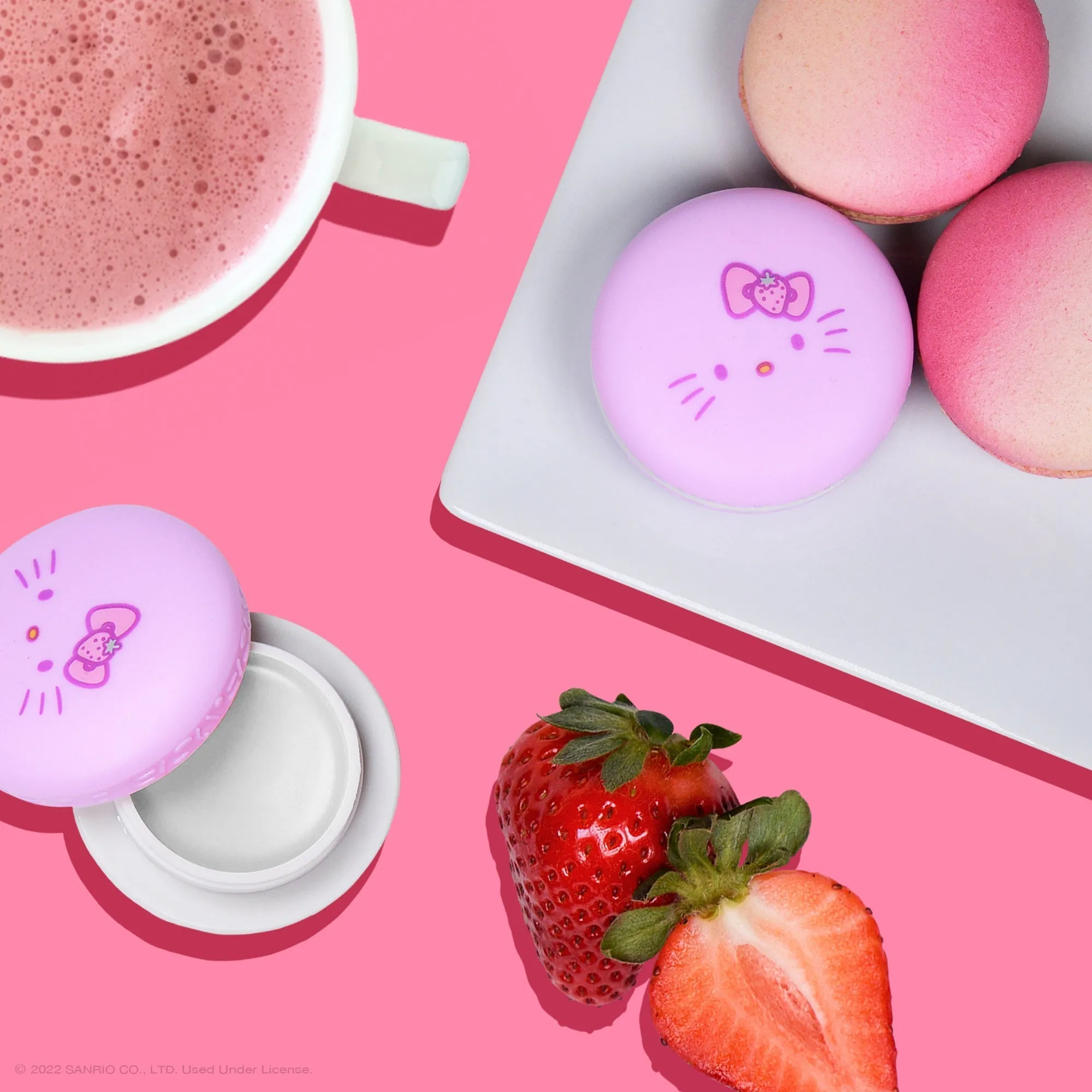 CREME Macaron Strawberry Rose Latte Hello Kitty Bálsamo Labial