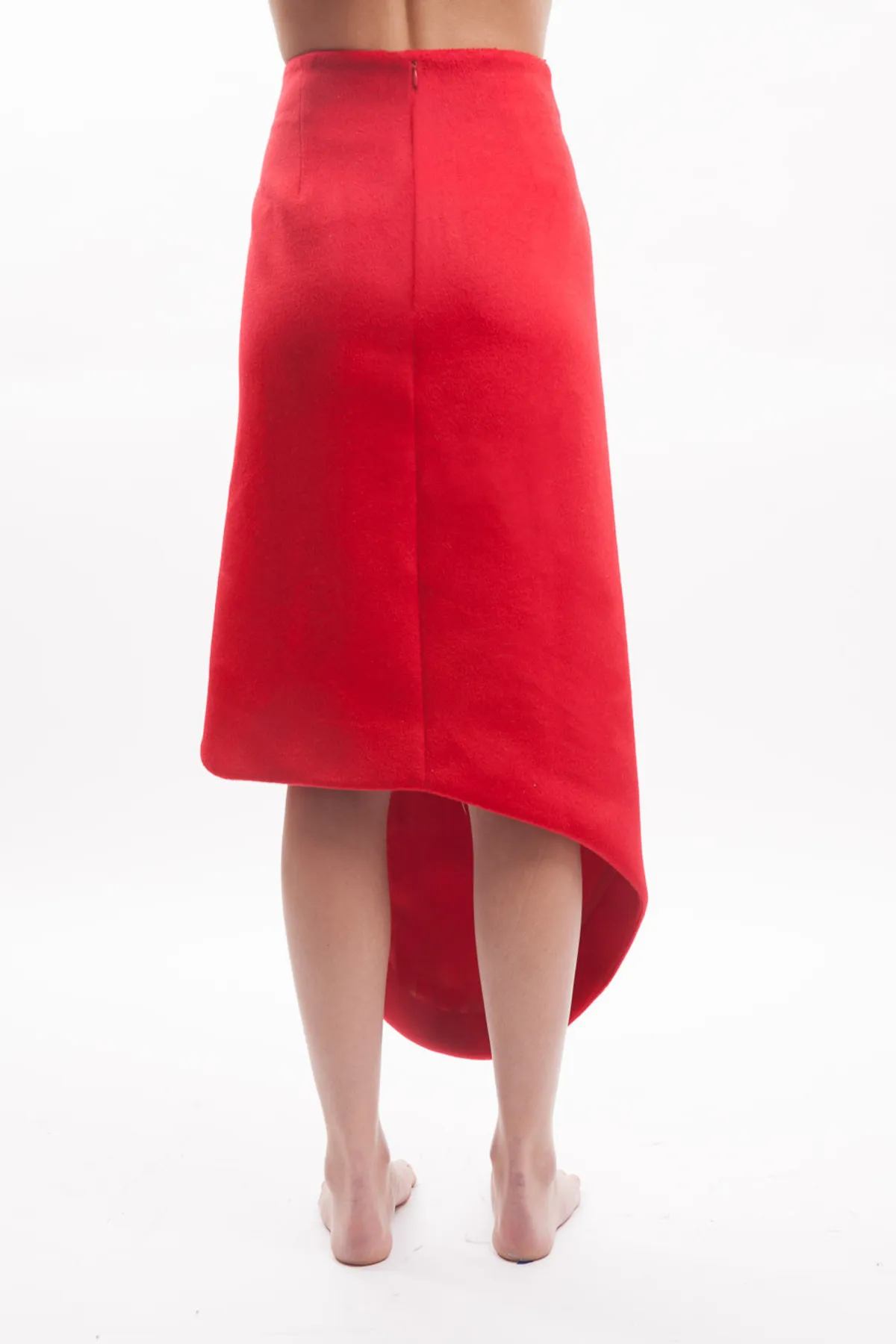 Curve Contour Skirt - Red