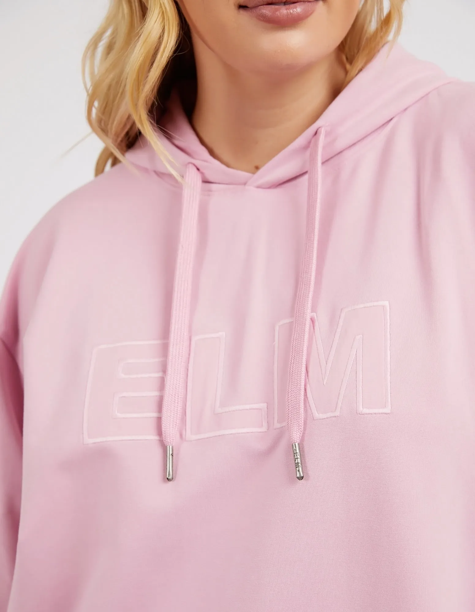 Elm Applique Hoodie Peony Pink