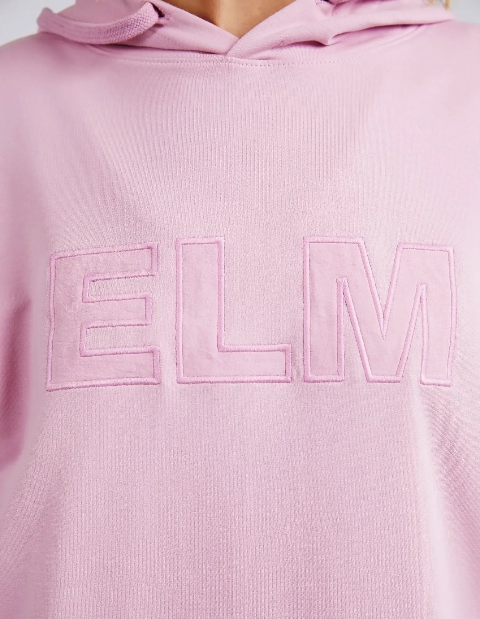 Elm Applique Hoodie Peony Pink