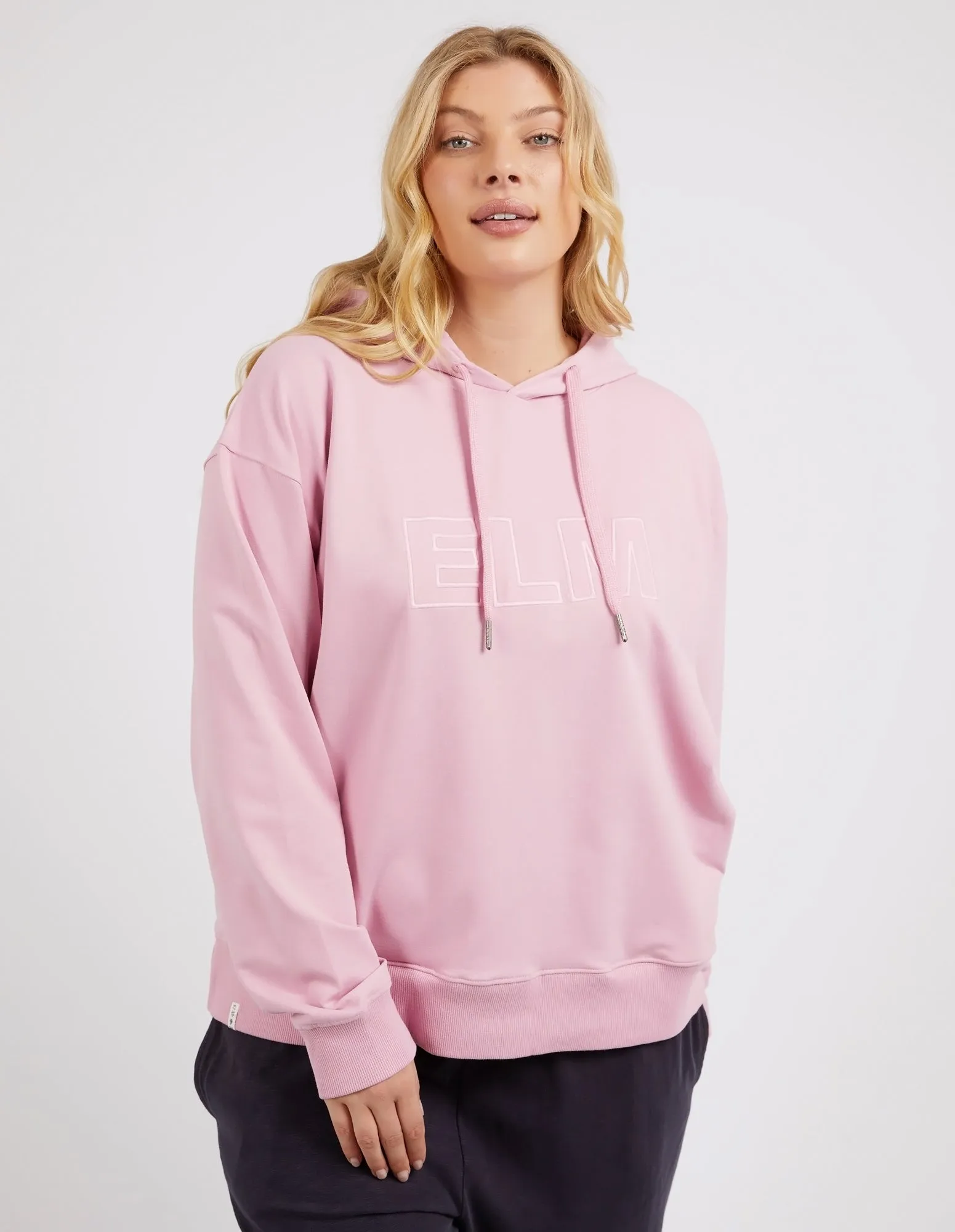 Elm Applique Hoodie Peony Pink