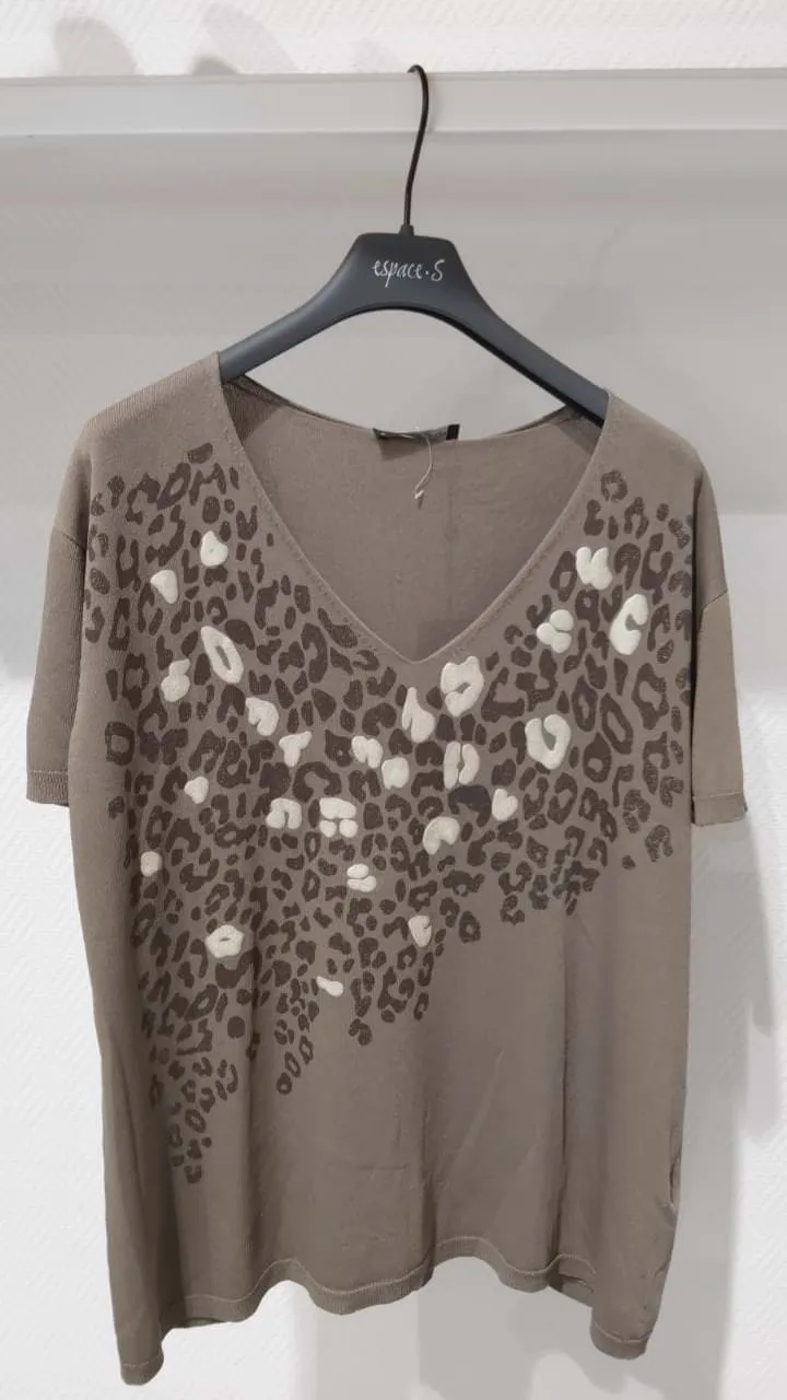 Escorpion ANIMAL PRINT V-NECK SWEATER