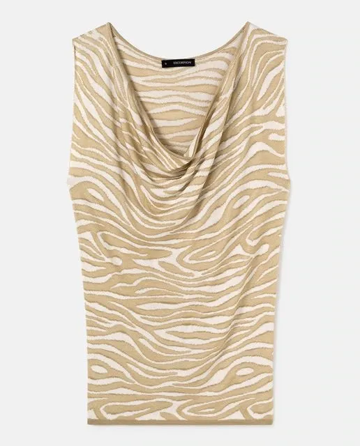 Escorpion ZEBRA JACQUARD SLEEVELESS SWEATER