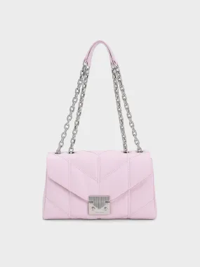 Eudora Chevron Trapeze Bag - Lilac