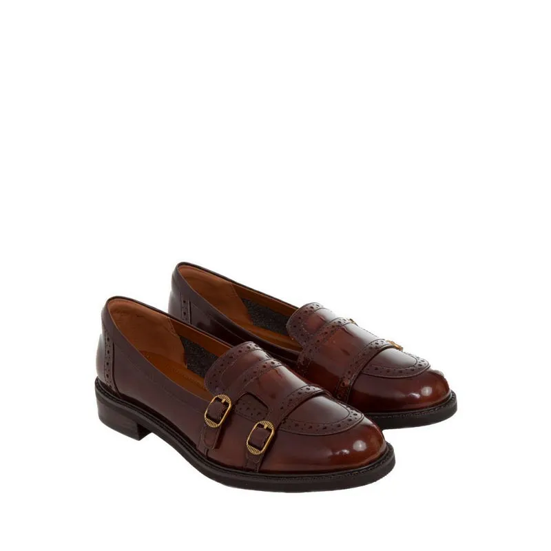 EYN02-RBR Loafers - Red Brown