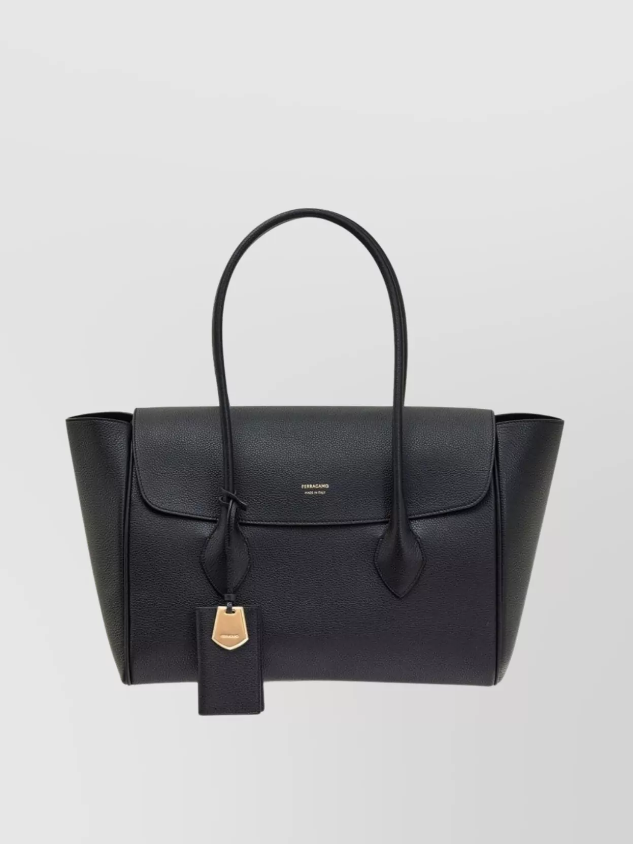 Ferragamo   Large leather tote bag with trapeze body