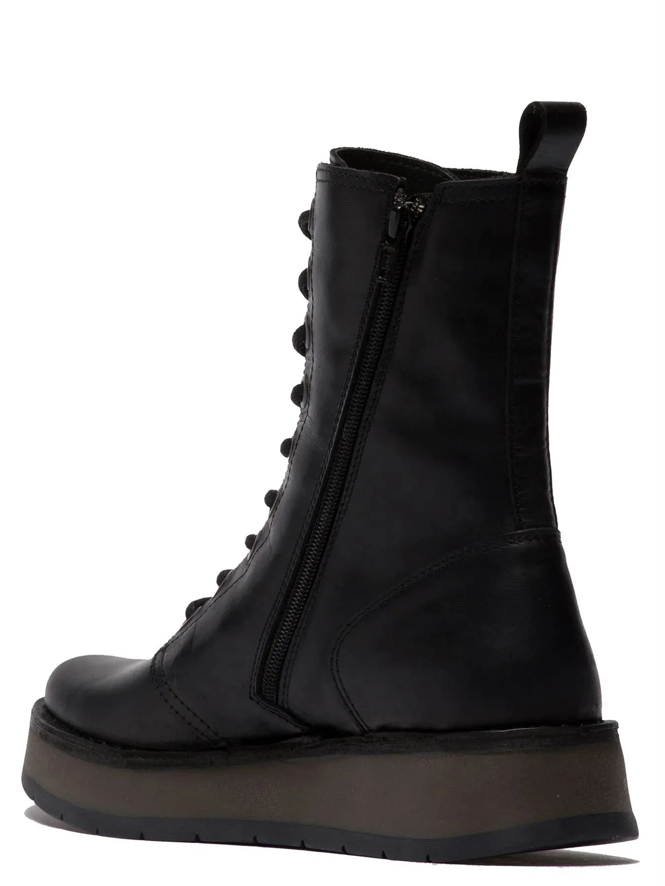 Fly London - RAMI043 Women's Black Leather Lace Up Ankle Boots