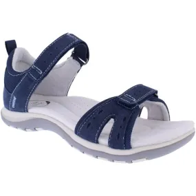 Free Spirit  Womens Savannah Navy Double Strap Riptape Sandals 41152