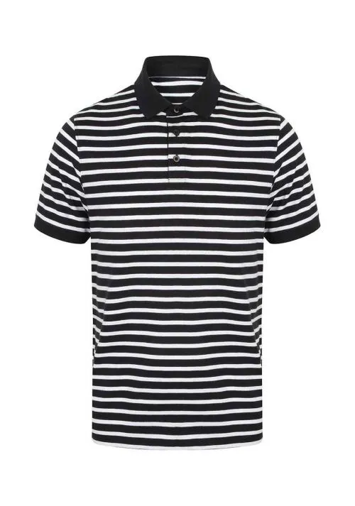 Front Row Striped Jersey Polo Shirt