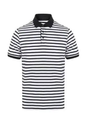 Front Row Striped Jersey Polo Shirt