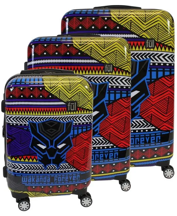 Ful Marvel Black Panther Tribal Art 3-Piece Luggage Set 