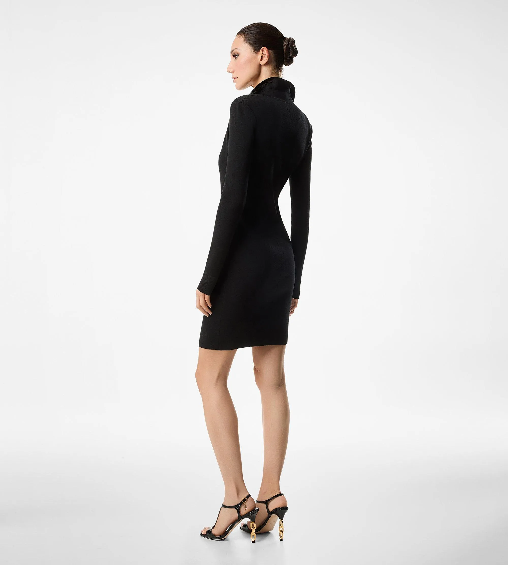 FULL NEEDLE STRETCH WOOL POLO DRESS