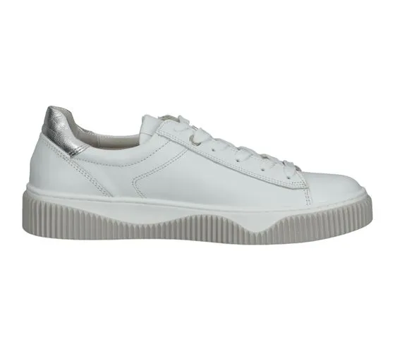 GABOR scarpe da donna in vera pelle con cerniera in bianco o vernice scarpe con plantare estraibile in beige, eleganti sneakers 