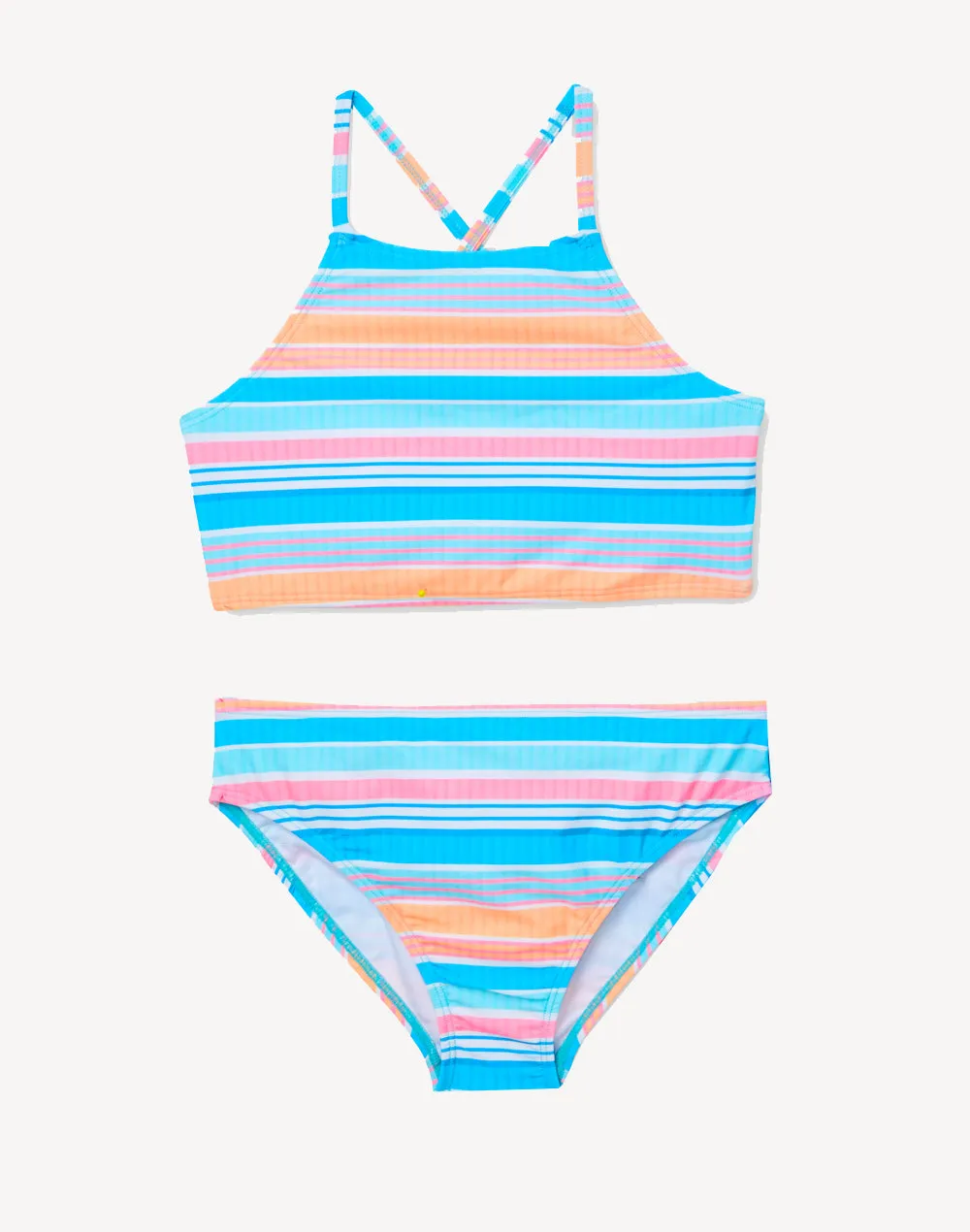 Girls Maui Stripe High Neck Bikini Set