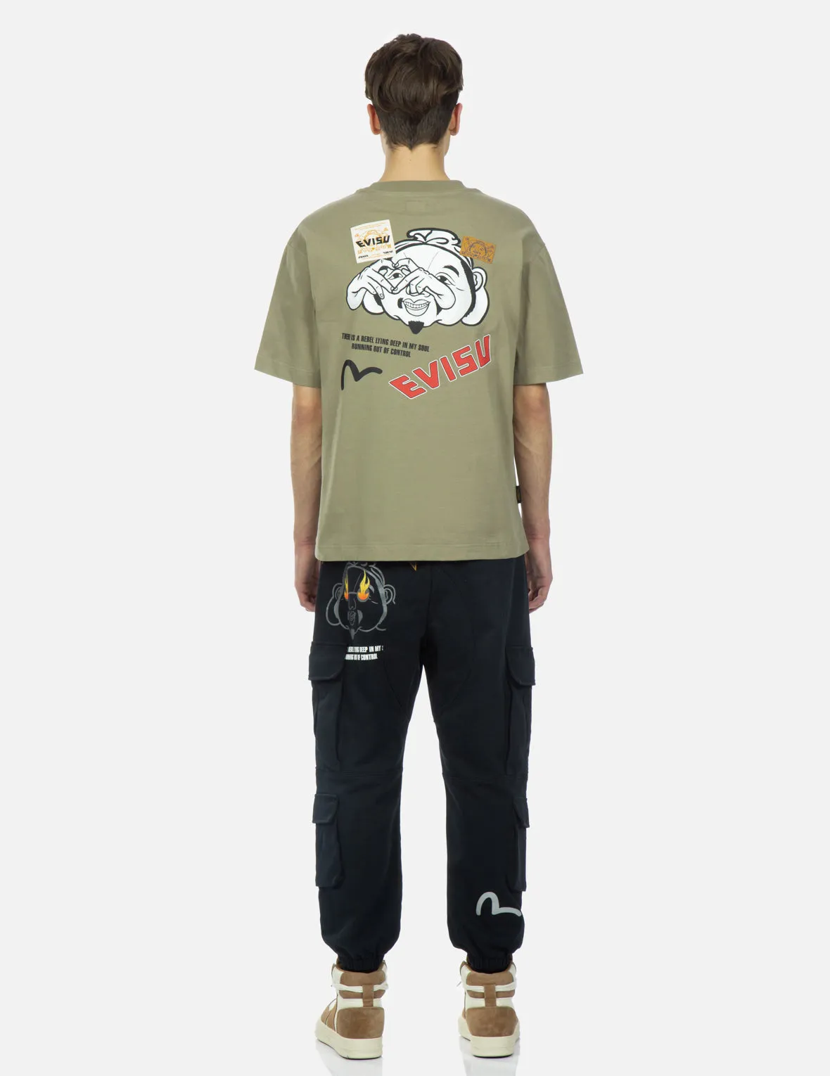 Godhead and Logo Print Cargo Pants