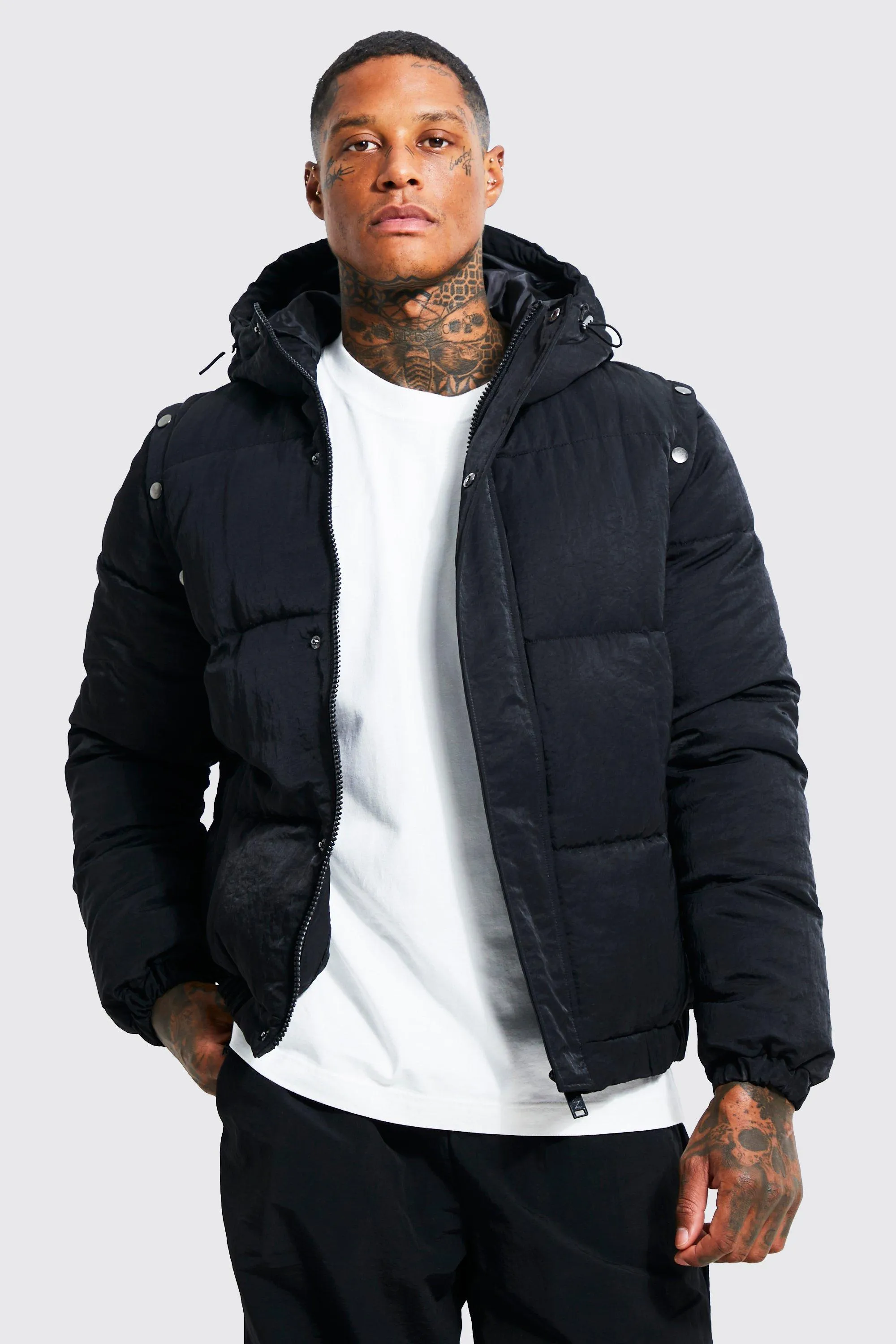 Heavy Padded Removable Sleeved Puffer