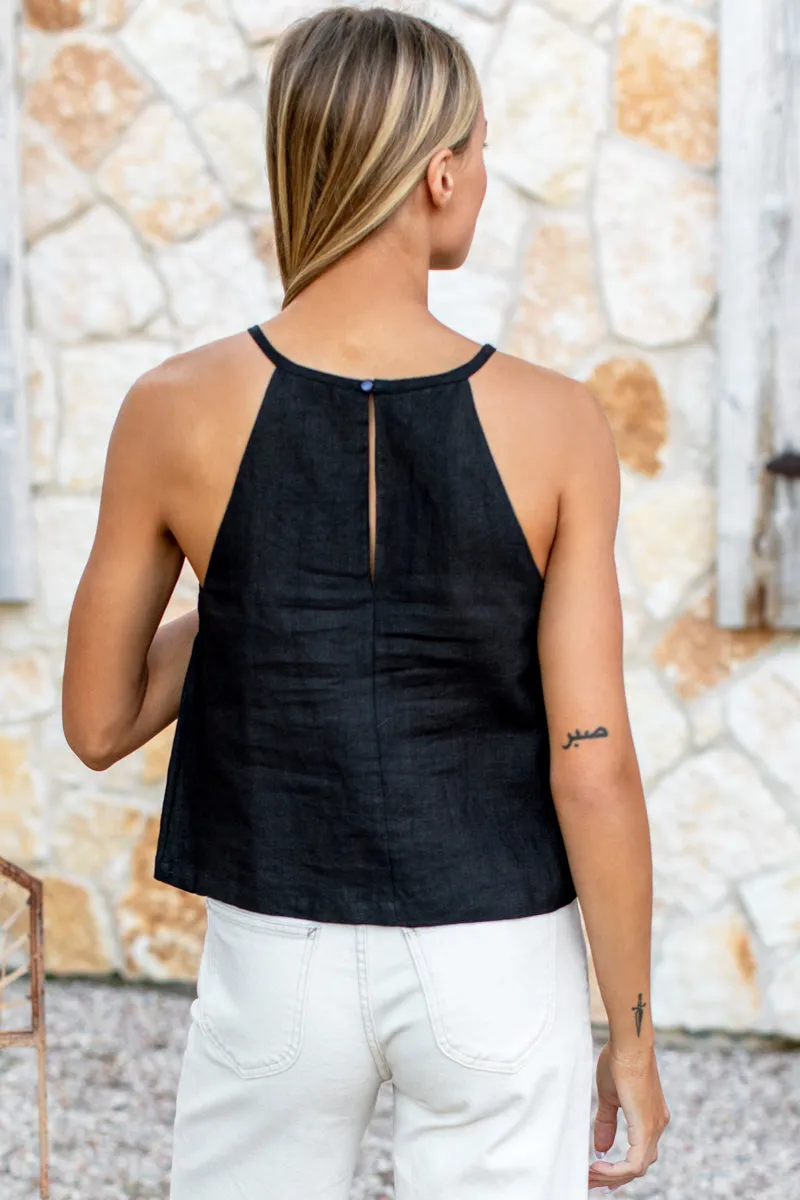 High Neck Tank - Black