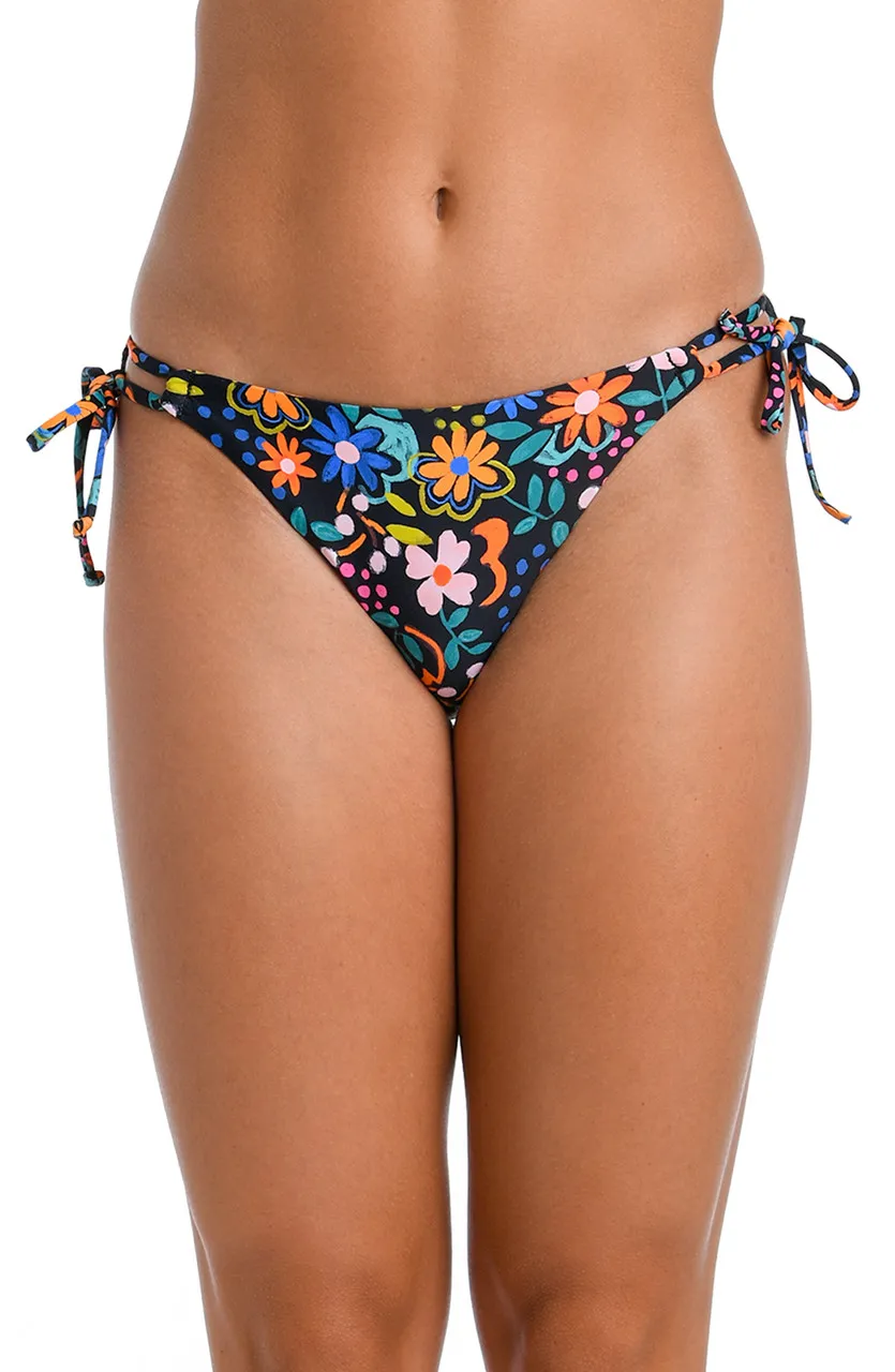 HOBIE WILDFLOWER ADJUSTABLE LOOP TIE BIKINI BOTTOM