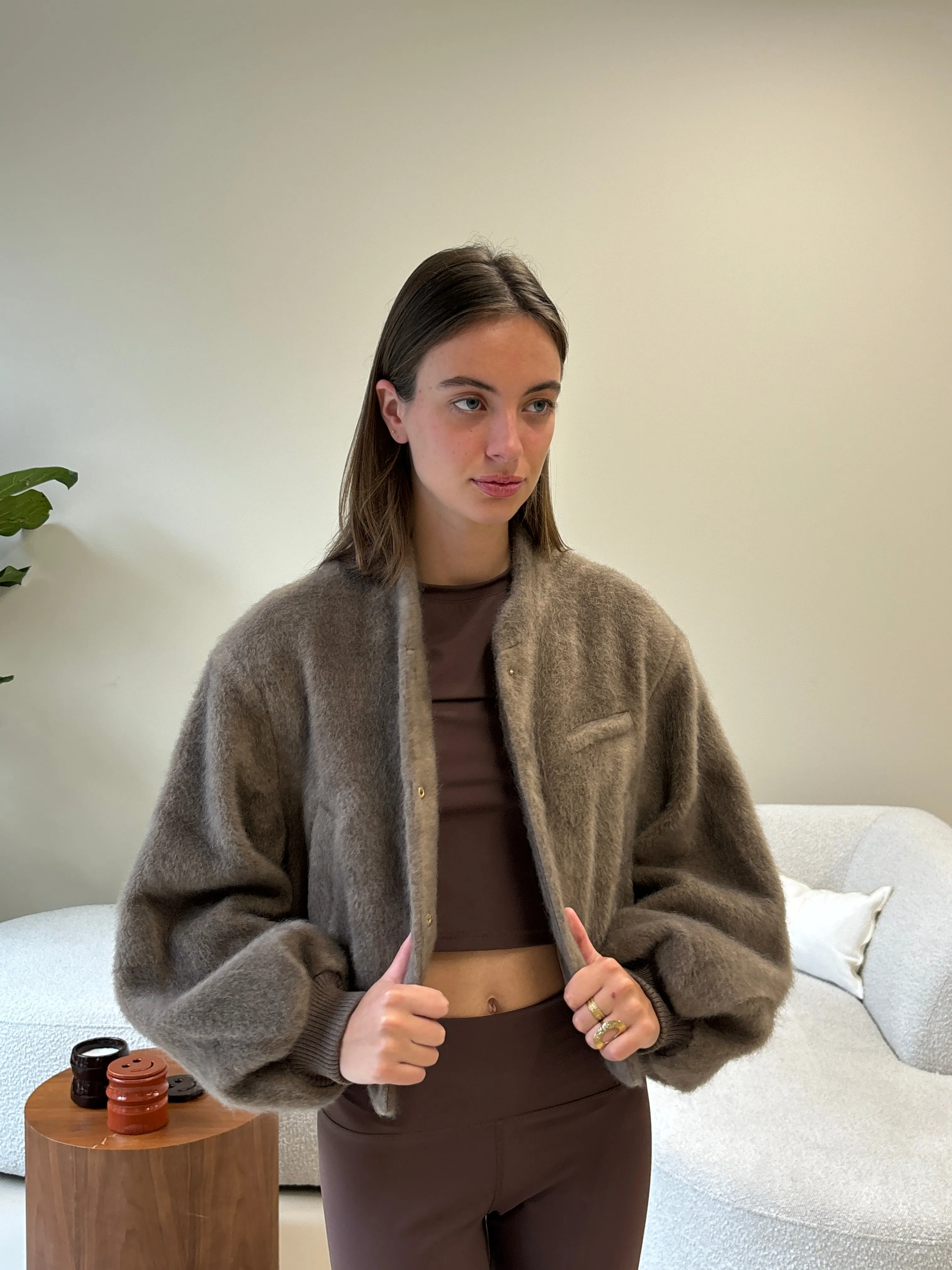 JOLIE vegan mohair jacket - Truffle