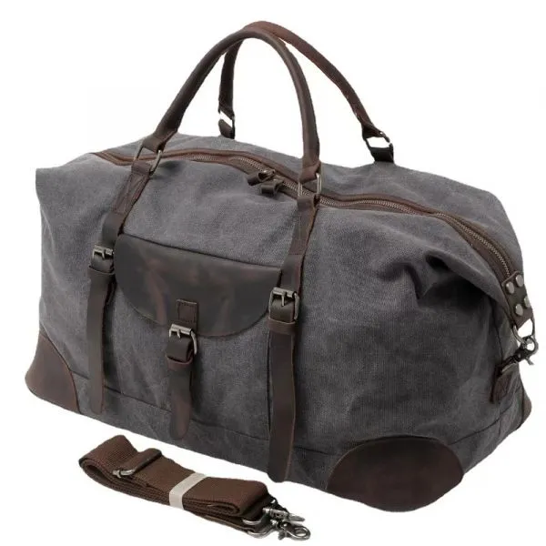 Large-capacity canvas tote and cross-body travel bag