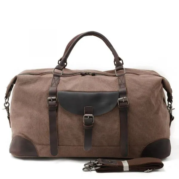 Large-capacity canvas tote and cross-body travel bag