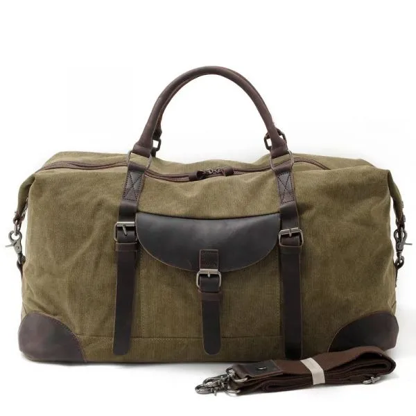 Large-capacity canvas tote and cross-body travel bag