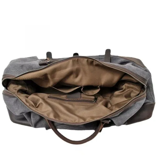 Large-capacity canvas tote and cross-body travel bag