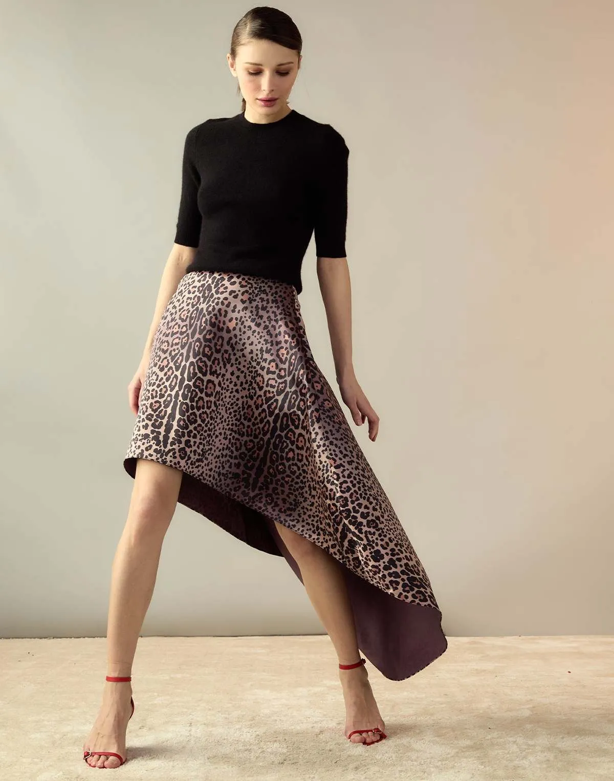 Leopardess Satin Skirt - LEOPD