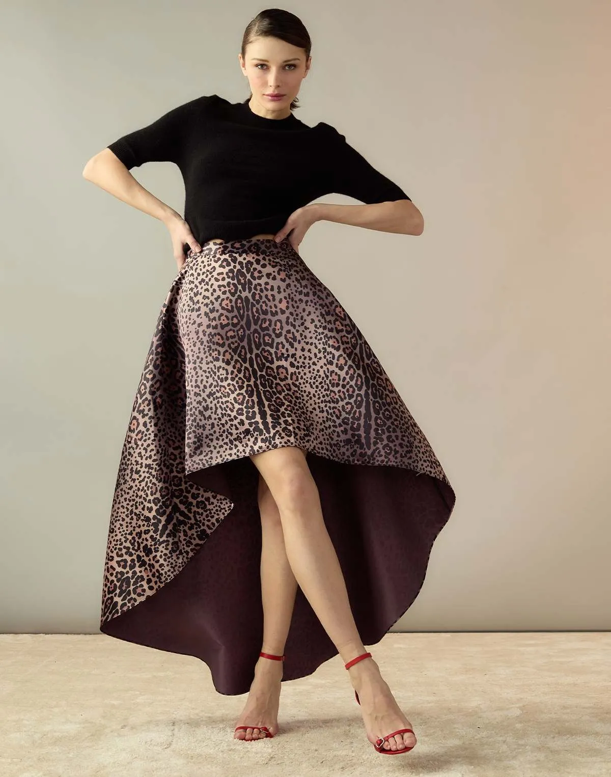 Leopardess Satin Skirt - LEOPD