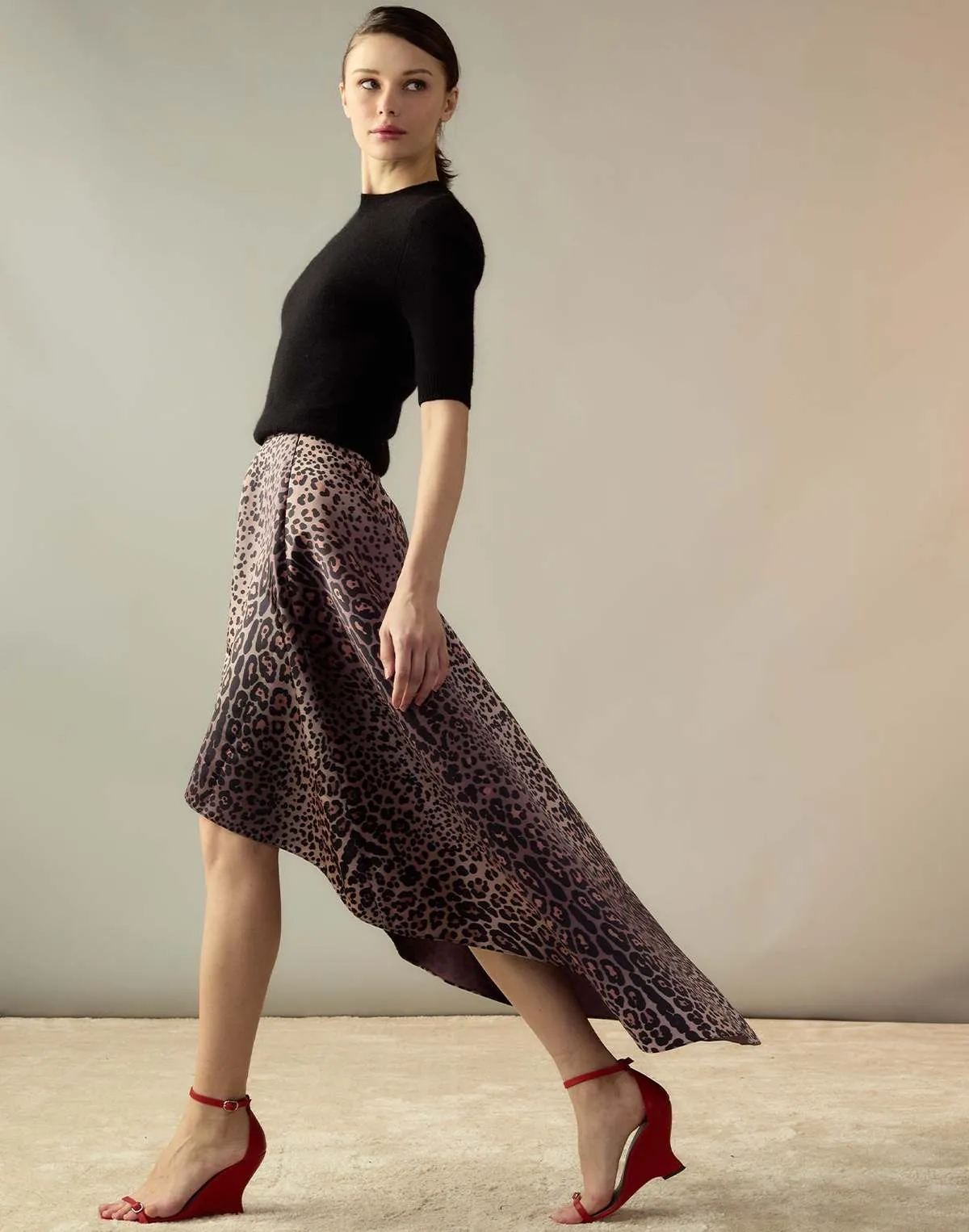 Leopardess Satin Skirt - LEOPD